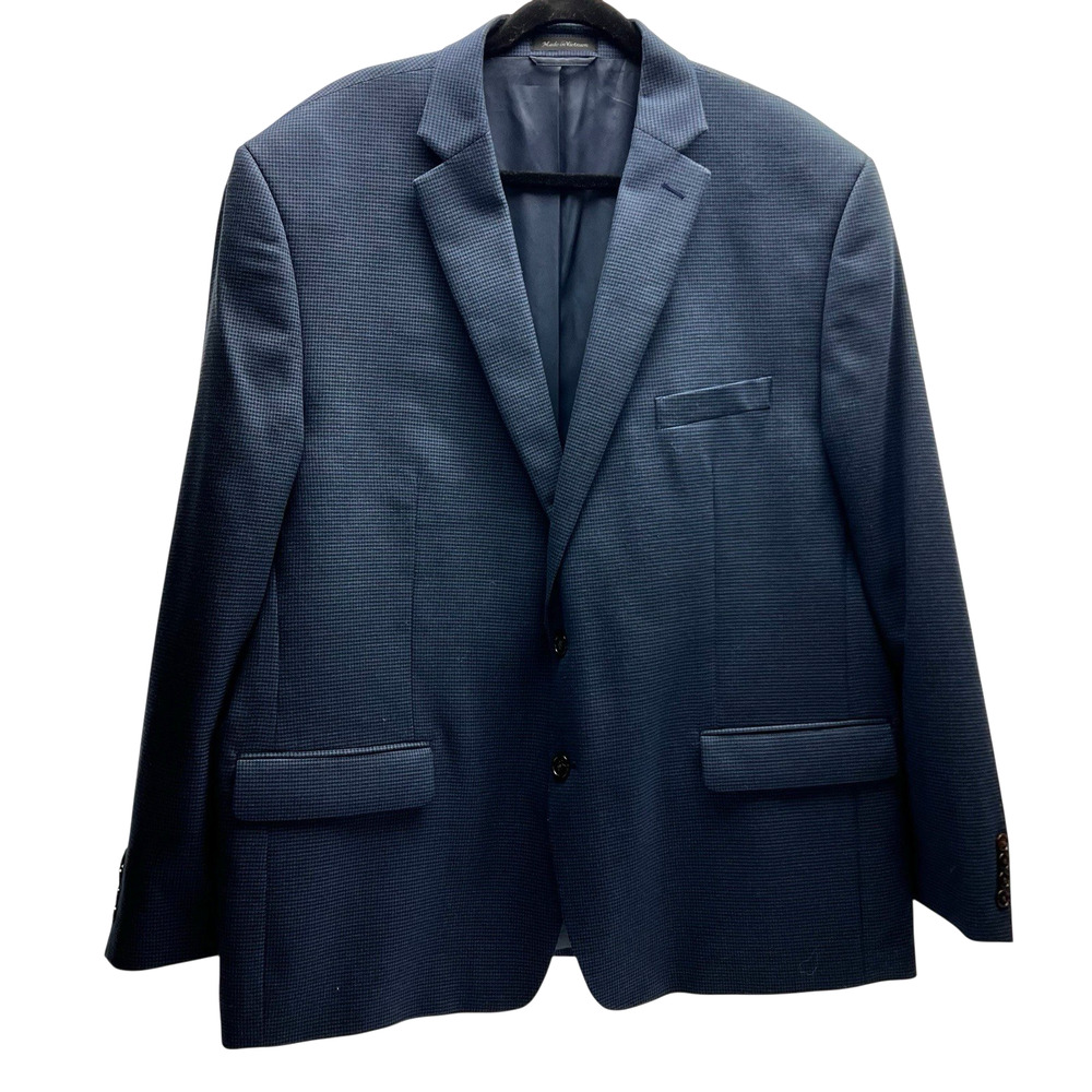Ralph Lauren Blazer Navy Micro Check Coat Men’s Classic 2 Button Suit Jacket 50R